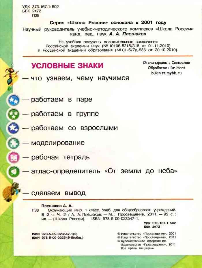 Учебник Окружающий мир 1 класс Плешаков часть 2 читать онлайн